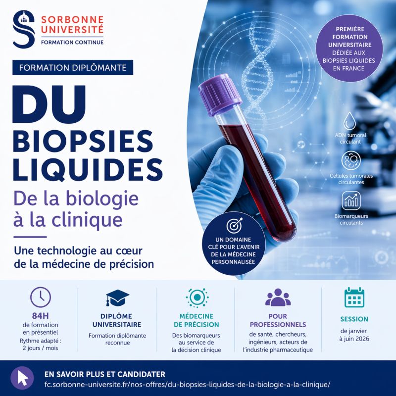 DU – Biopsies liquides : de la biologie à la clinique